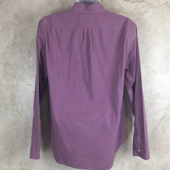 J. Crew Men's Long Sleeve Blue and Pink Checkered Button-up Shirt Size L - Picture 2 of 12